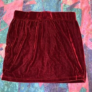 velvet mini skirt